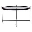 House Nordic - Venezia Sofabord - sort, m. glas, Ø70xH40cm