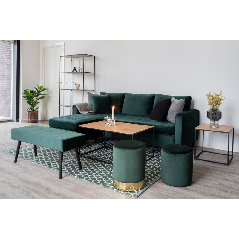 Vita Sofabord med sort ramme og egetræslook bordplade 60x90x45 cm
