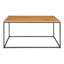 Vita Sofabord med sort ramme og egetræslook bordplade 60x90x45 cm