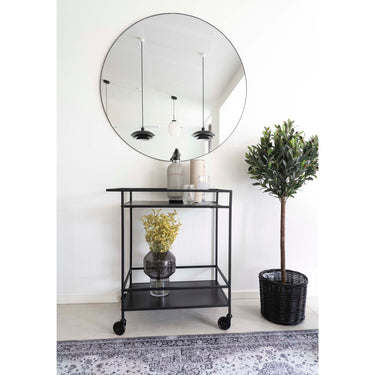 Vita - Barvogn med sort ramme på hjul 68x40x79 cm - Bolig og Haven