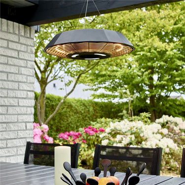 Hortus - Terrassevarmer hængemodel UFO 2000 W, GT, Ø45 cm, sort - Bolig og Haven