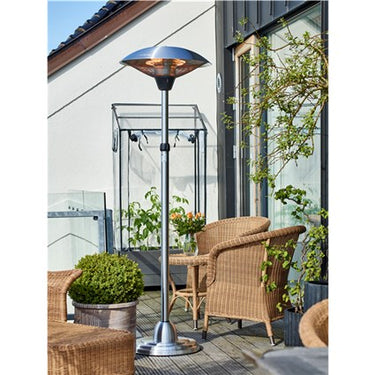 Hortus - Terrassevarmer gulvmodel med teleskop 900/1200/2100 W, HA, sølv - Bolig og Haven