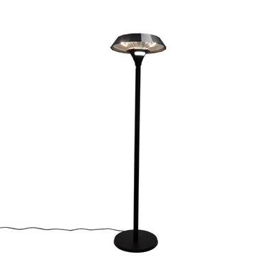 Sort, UFO terrassevarmer, gulvmodel fra Hortus med fjernbetjening 