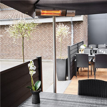 Hortus - Terrassevarmer gulvmodel GT 500/1000/1500W sølv inkl. fjernbetjening