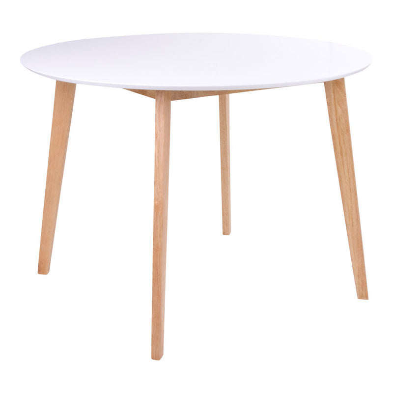 Vojens Spisebord - I hvid og natur Ø105,h75 cm