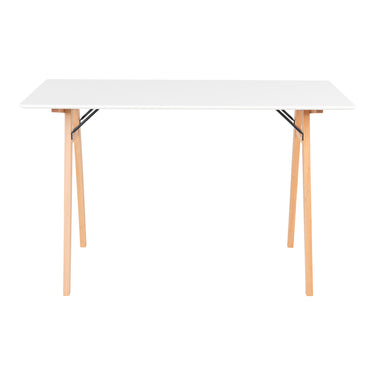 Vojens - Skrivebord i hvid og natur, 120x60x75,5cm - Bolig og Haven