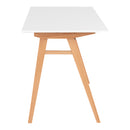 Vojens - Skrivebord i hvid og natur, 120x60x75,5cm