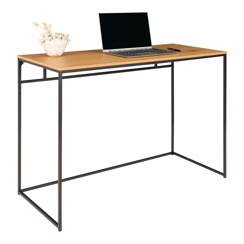 Vita Skrivebord med sort ramme og egetræslook bordplade 100x45x75 cm