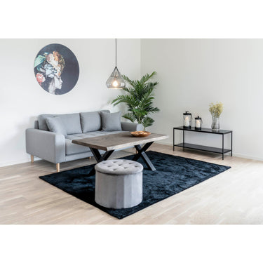 Vita TV-Bænk - TV-bord med sort ramme og to sorte hylder 100x36x45 cm - Bolig og Haven