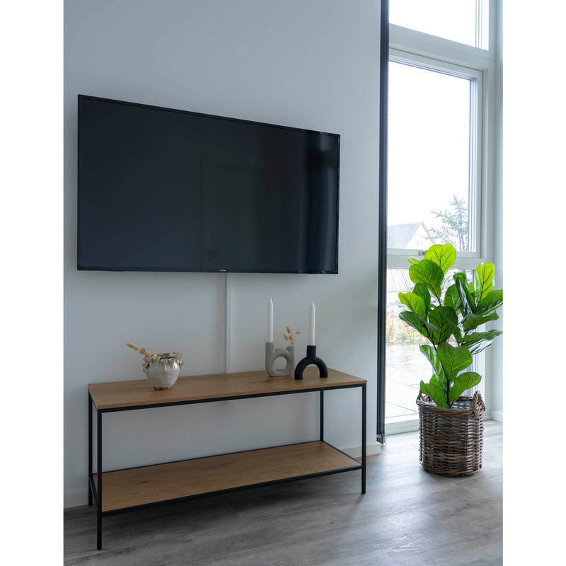 House Nordic - Vita TV-Bænk - egetræslook hylder, 100x36x45 cm