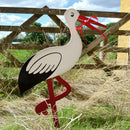 Magni - Fødselsstork "Stor" i træ med Rød/blå bånd 80 cm