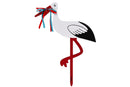 Magni - Fødselsstork "Stor" i træ med Rød/blå bånd 80 cm