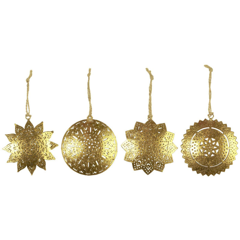 Ib Laursen -Ornament med hulmønster 4 assorteret med jutesnor
