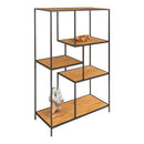 Vita Reol med sort ramme og egetræslook hylder 36x80x120 cm