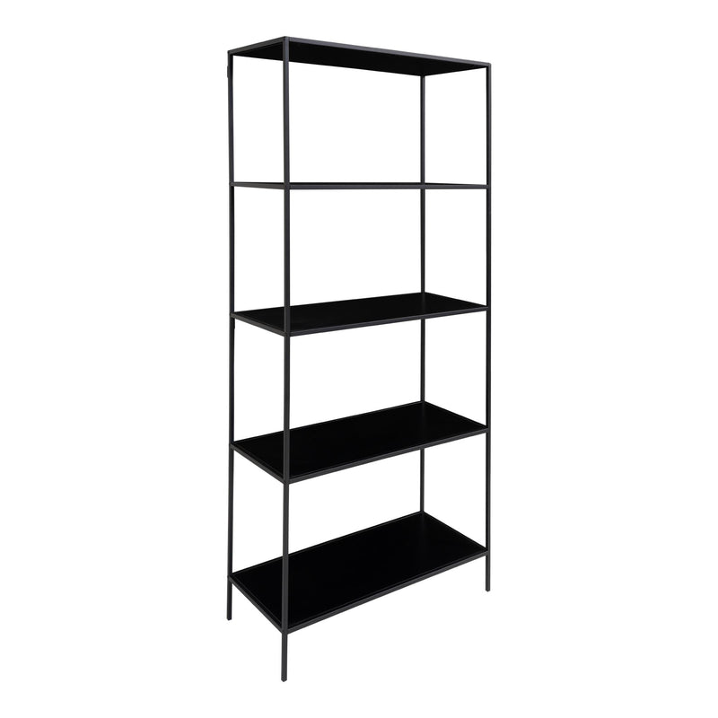Vita - Reol med sort ramme og 5 sorte hylder 80x36x170 cm