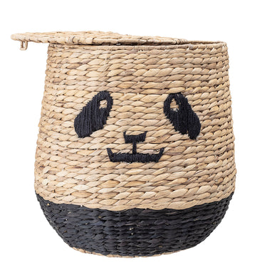 Bloomingville MINI - Youl Kurv m/Låg, Natur, Vandhyacint H42 cm