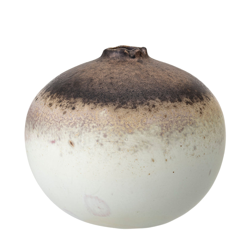 Bloomingville - Ilesh Vase, Hvid, Stentøj Ø20 cm