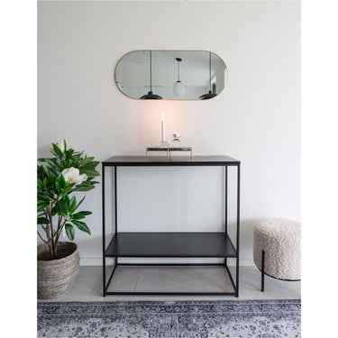 House Nordic - Jersey Spejl Oval - ramme i messing look 35x80 cm - Bolig og Haven