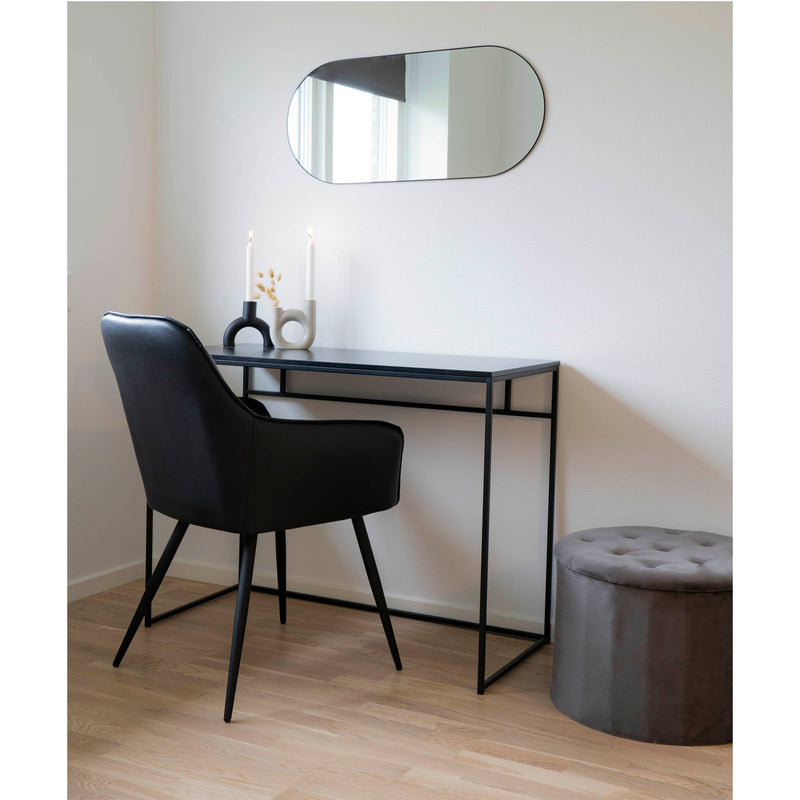 Jersey Spejl Oval - ramme i sort 35x80 cm