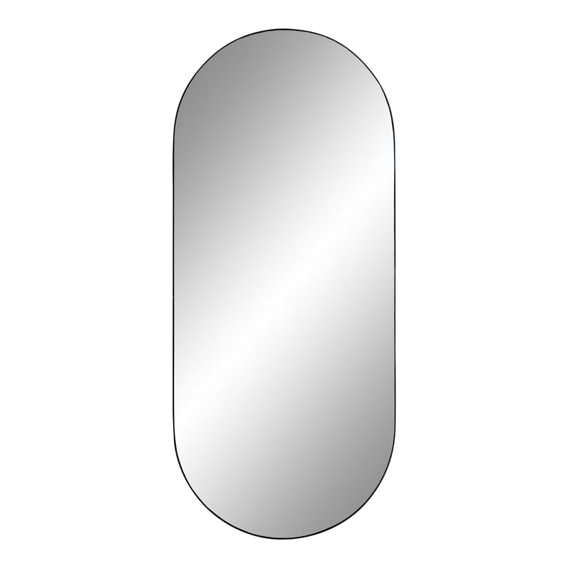 Jersey Spejl Oval ramme i sort 35x80 cm