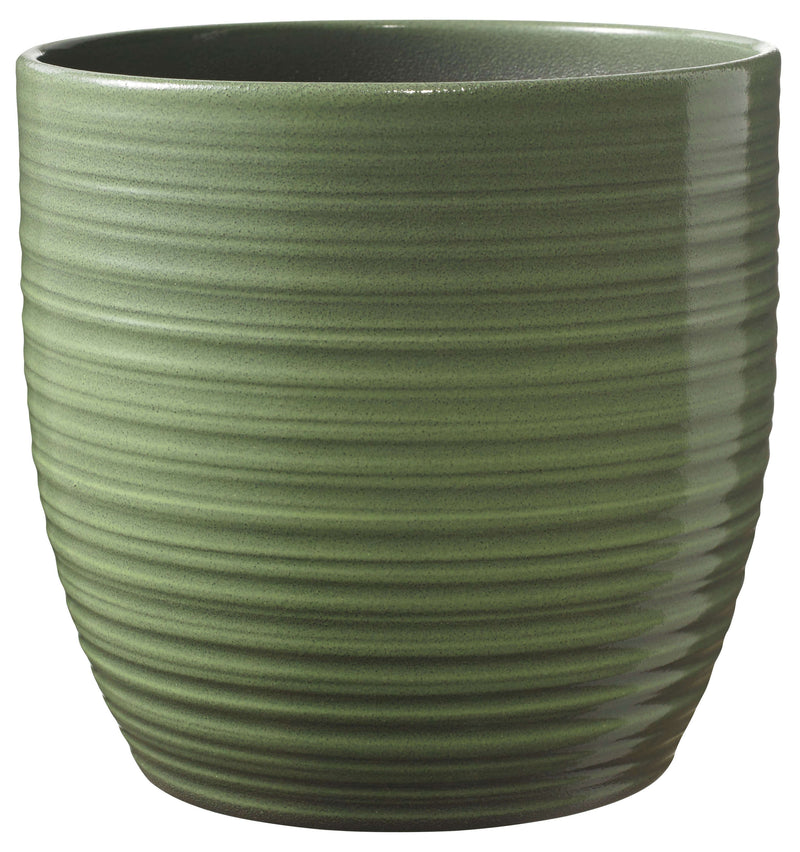 Keramik planteskjulerne, Bergamo fra Soendgen Keramik med en bladgrøn glas