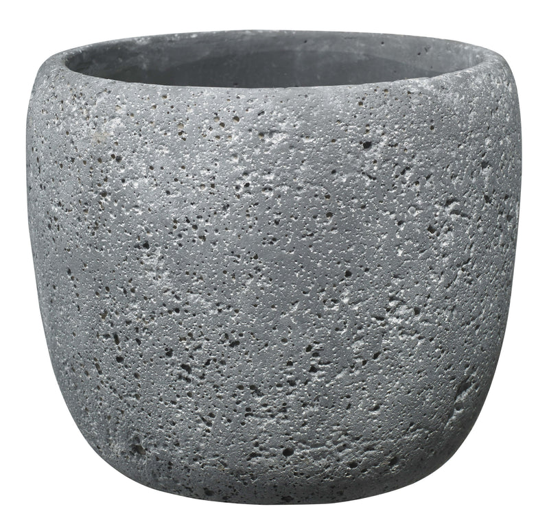 Den mørke grå Bettona planteskjuler lavet i beton fra Soendgen keramik