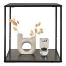 Vita Væghylde - sort ramme og sorte hylder 36x36x36 cm