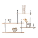 Harlem Hylde sort ramme og 4 træhylder forskudt