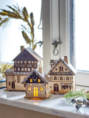 Bloomingville - Teun Deko m/LED Lys, Brun, Krydsfiner - 3 stk.