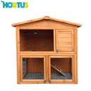 Stort kaninbur i cedertræ fra Hortus i størrelsen 101,5 x 54,7 x 100 cm 