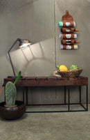 Trademark Living - Vin- eller magasinholder i brunt læder H70 cm