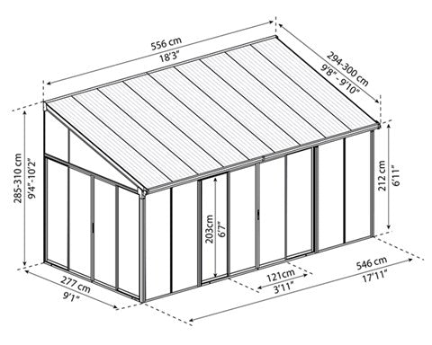 Palram - Canopia Sanremo udestue 3x5,46 m, hvid