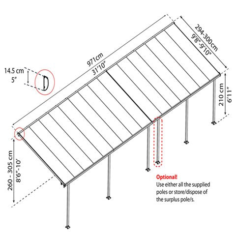 Palram - Canopia Feria terrasseoverdækning sampak 28,6 m2, hvid