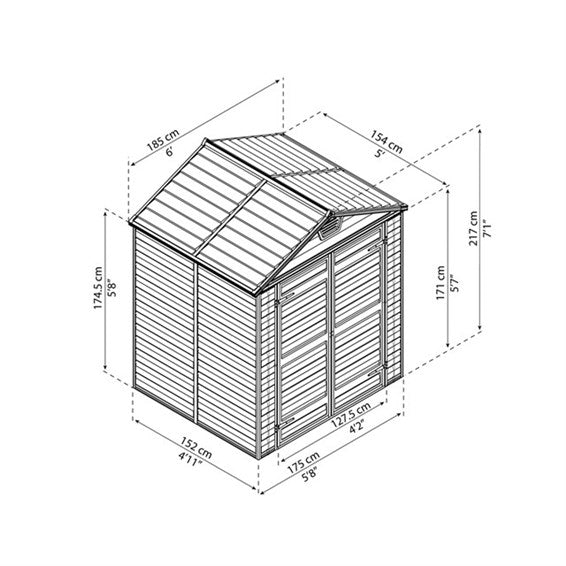 Skur Palram - Canopia SKYLIGHT 2,8 m2 midnatsgrå