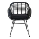 House Nordic - Trieste Stol - 2 stk. Sort polyrattan med hynde