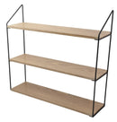 Day - Væghylde 3 hylder i sort/træ 60x54 cm