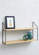 Day - Væghylde 2 hylder i sort/træ 60x33x15 cm