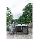 Denver Havebord - Bordplade i grå nonwood og sorte ben 220x100 cm