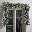 Kunstig granguirlande - 270 cm med sne og lys