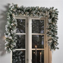 Kunstig granguirlande - 270 cm med sne og lys