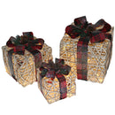 Julepakker med lys, sæt af 3 stk. rød, 230V