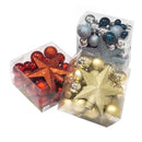 Julekugle sæt med stjerne rød 50 dele