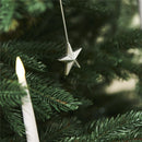 Juletræslys LED 20 stk. m/holder og fjernbetjening, Sølv