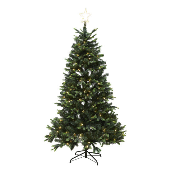 Juletræ kunstig PE/PVC "LIFA", Klasse A+, m/LED og stjerne, 4 størrelser