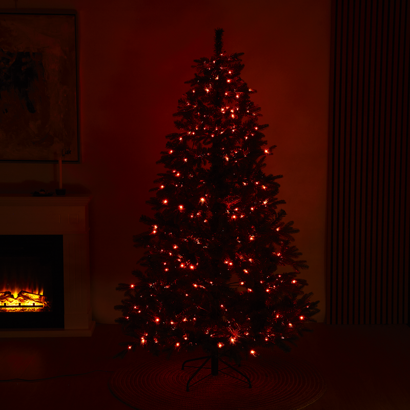 Juletræ kunstig PE/PVC "Limited Edition", Klasse A+, 180X124 cm m/color og white LED