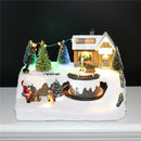 Juleby "Treehouse Town" med lys og musik. Til batteri