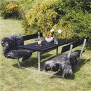 Hortus - Bord-/bænksæt "SIF" sort grundmalet og galvaniseret stel med ryg L: 175 x B: 180 cm