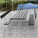 Hortus - Bord-/bænksæt "SIF" sort grundmalet og galvaniseret stel med ryg L: 175 x B: 180 cm