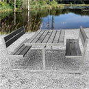 Hortus - Bord-/bænksæt "THOR" sort grundmalet og galvaniseret stel med ryg L: 180 x B: 205 cm