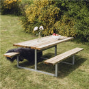 Hortus - Bord-/bænksæt "YDUN" trykimprægneret og galvaniseret stel uden ryg L: 175 x B: 140 cm